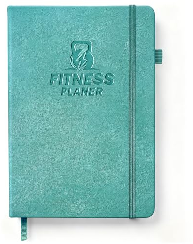 BIROYAL Journal d'entraînement en allemand avec 186 exercices pour votre musculation, carnet d'entraînement non daté au format A5, journal de fitness pour les amateurs de fitness, livre de gym pour le