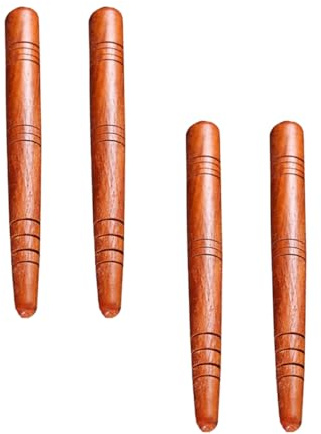 WOFASHPURET 4 Stück Akupressurstifte Ergonomische Massage Akupunkturstäbe Braun Massagestab für Triggerpunkt Therapie Zuhause Reisen Schmerzlinderung Entspannung
