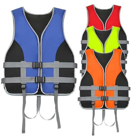Generico Giubbotto di Salvataggio Salvagente per Adulti Regolabile Galleggiante Aiuto al Galleggiamento in Schiuma con Fischietto, Vest per Kayak Nuoto Aiuto Sport Acquatici all'aperto
