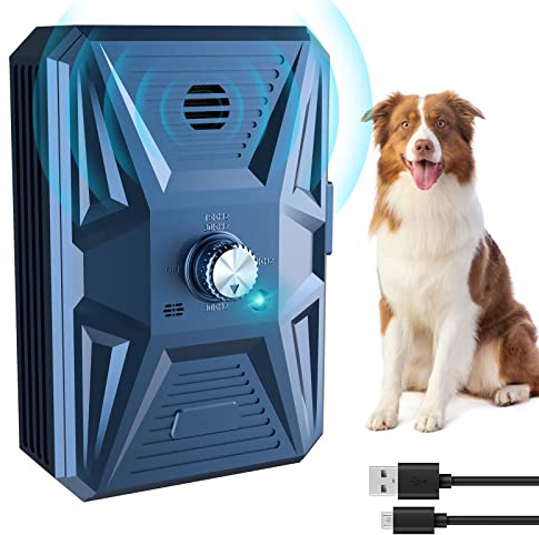 Antiladridos para Perros, Dispositivo Antiladridosultrasonido para,3 Niveles de Frecuencia Dispositivo Antiladridos con Silbato, 33 Pies Ultrasónico Antiladridos Disuasivos Perros Perros Collar