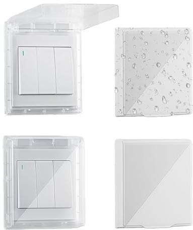 THXFUNAREA Cubre Enchufes,4 Piezas Tipo 86 Tapa para Enchufes de Estanco Exterior Pared, Autoadhesivo Cubierta Toma Corriente, Tapa Enchufes Pared, Protector de Enchufes Exterior para de Baño, Cocina