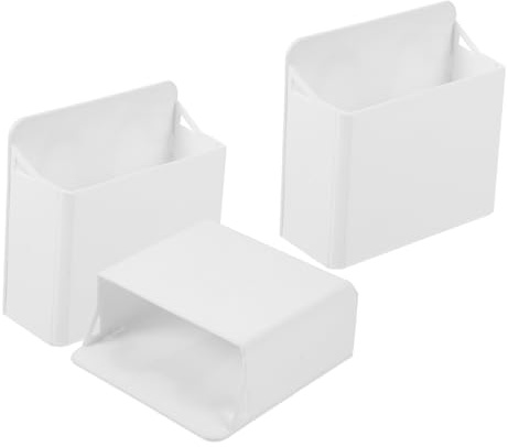 Boîte à Stylos à Ventouse 3 Pcs ABS Blanc Détachable pour Tableau Blanc | Surfaces Lisses, Vitres et Carreaux, Accueille Gommes et Feutres, Usage en Bureaux, au Mur