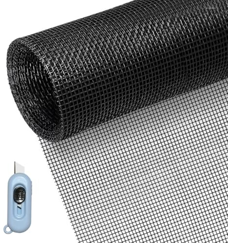 LXBCTOP Flugskärm i glasfiber 120 x 300 cm, flugnät säljs per meter, gör-det-själv-insektsskärm för fönster, kattsäker, flygnätsfönster för balkongdörr, skylight (svart)