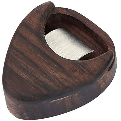 Gitarre Plektrum Box, Hölzerne Bass Plektrum Box Rosenholz Plektrum Aufbewahrungsbox Herzform Gitarre Picks Box für Standard Pick