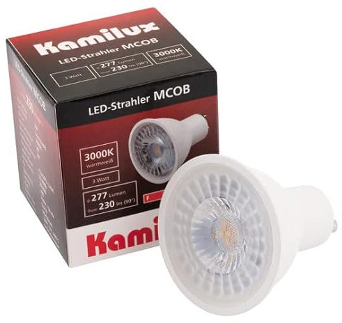 Kamilux 10er Set 230V / LED Leuchtmittel / 3 Watt = 30 Watt / 277 Lumen/Warmweiß / 3000K / Sockel GU10