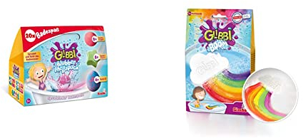 Simba 105953611 - Glibbi Blubber Mega Pack, 20 Bunte Badebomben, XXL Packung, Badewannenspielzeug & 105953451 - Glibbi Boom Regenbogenbombe, Badewannenspielzeug für Kinder ab 3 Jahren