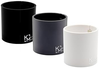 KalaMitica - Lot de 3 Cylindres Magnétiques 6,5 cm - Blanc, Plomb, Noir - Boîtes de Rangement, Porte Marqueurs ou Cache-Pots Aimantés pour Tableau Magnétique Mural
