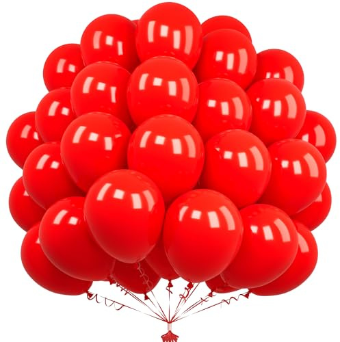 Unisun Matt röda ballonger, 50 st, 30 cm, latexballonger för kvinnor, flickor, materiel för dekorationer för födelsedagsfest, möhippa, förlovning, frieri, bröllop, jul, årsdag