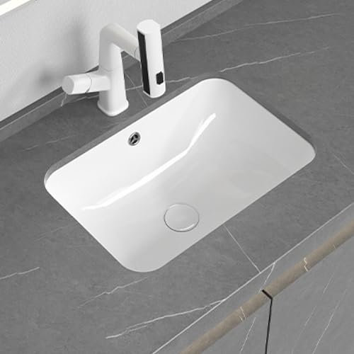 HPTHLY Bathroom Vessel Sink Undercounter Wash Basin Easy To Install Scratch To Resistant Sink Simple Washbasin For Apartment Home Hotel Restaurant RV Kitchen Powder Rooms