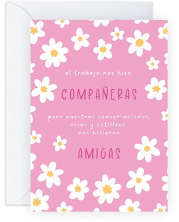 Central 23 Tarjeta De Felicitación De Colega Para Mujer - Tarjetas De Agradecimiento Por La Trabajo Mejor Amiga Compañera De Oficina - Tarjeta De Despedida - Viene Con Pegatinas