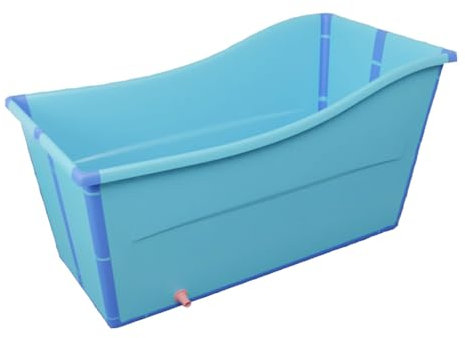 MINGYIHUI Mobile Wasserwanne, Freistehende Faltbare Badewanne, Faltbare Badewanne, Sauna Für Erwachsene, Rechteckiger Eimer, Langlebig, Leicht Zu Verstauen(Color:Blau)