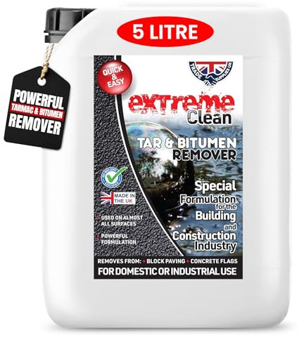 Trade Supplies UK - Extreme Clean Tarmac & Bitumen Remover - Industrial-Strength Tar, Oil, and Grime Cleaner for Exterior Surfaces (5L)