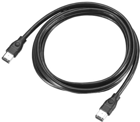 QUARKZMAN 1.8M Cavo IEEE 1394, 6 Pin Maschio a 6 Pin Maschio 800Mbps Cavo Adattatore Convertitore Dati per DV, Fotocamera Digitale, Nero, 6MM
