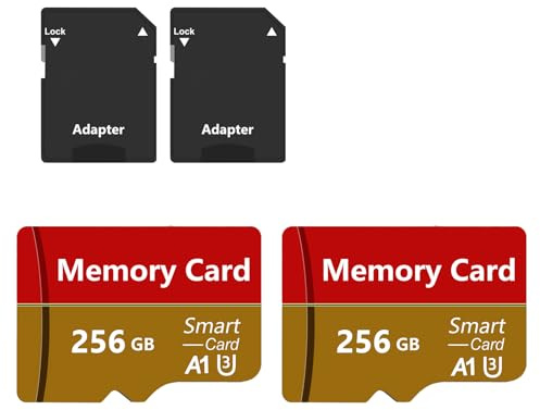 Tarjeta De Memoria 256GB con Adaptador, Impermeable Tarjeta Card Alta Velocidad Tarjeta para Cámaras,Teléfonos,Tabletas,Smartphone