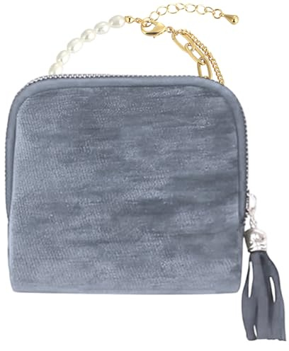 Custodia Per Gioielli In Velluto - Custodia Da Viaggio Piccola Da 10 Cm, Organizer Compatto In Velluto, Borsa Morbida Con Cerniera | Porta Collana Portatile Per Bracciale, Per Viaggi D'affari, Fughe D