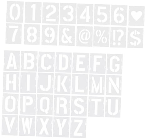 HORIALENCE 42 pièces Set de Pochoirs Lettres et Chiffres Réutilisables Pet pour Peinture sur Bois Tissu Mur Roche Kit Créatif pour Projets DIY Décoration Artistique