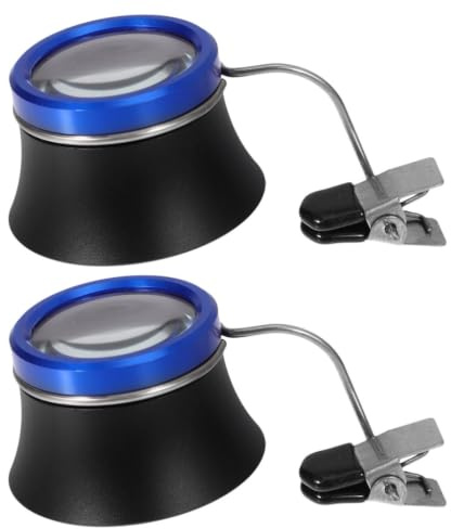Abaodam 2pcs Watchmakers Loupe Clip on Magnifier with Stable Aluminum Alloy Structure, Versatile Utility for Collecting and Coin Inspection, Precision Repair Tool for Professionals