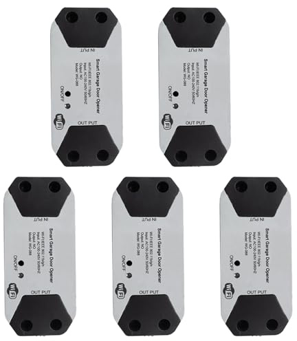 IJSDNVJNDX 5X Controlador de Apertura de Puerta de Garaje Inteligente con Interruptor WiFi Funciona con Home/Tuya APP Control No Requiere Concentrador, Enchufe de la UE