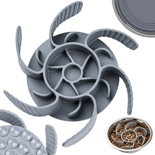 Ciotola Anti Ingozzamento Gatto Cane, Ciotola Anti Ingozzamento Acciaio Inox, Ciotole Cane in Silicone a Lenta Erogazione con Ventose per Razze di Taglia Media e Grande