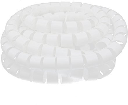 Aexit Filo avvolgente per cavo flessibile a spirale da 30 mm, bianco, 5 metri con clip ID: 559680