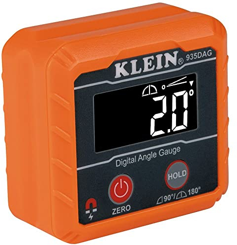 Klein Tools 935DAG Digitale elektronische Wasserwaage und Winkellehre, misst 0-90 und 0-180 Grad Bereiche, misst und stellt Winkel ein