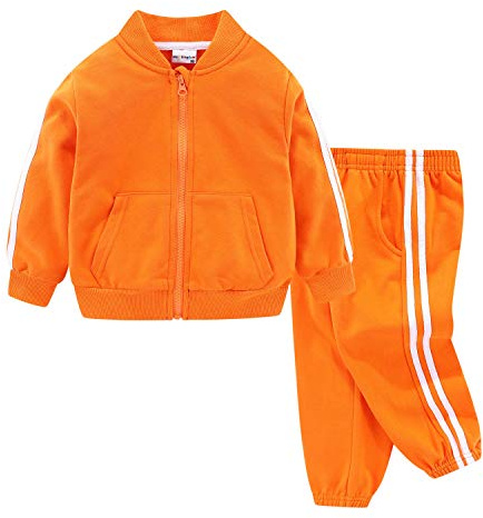 Mud Kingdom Little Boys Jogger Set Långärmad Casual Ytterkläder, Ledig orange, 6 år