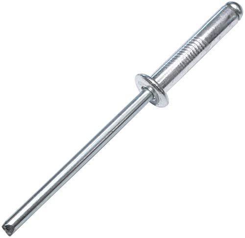 AERZETIX - Juego de 100 remaches ciegos estándar Ø4x20mm aluminio/acero - DIN 7337 A - remache pop con ruptura de vástago - C48107