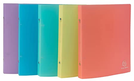 Exacompta 53970E 15er Pack Ringhefter OPAK aus flexiblem Kunststoff 2 O-Ring-Mechanik DIN A4 Füllhöhe 15 mm Rücken 20 mm farbig sortiert Ringbuch Hefter ideal für Büro und Schule