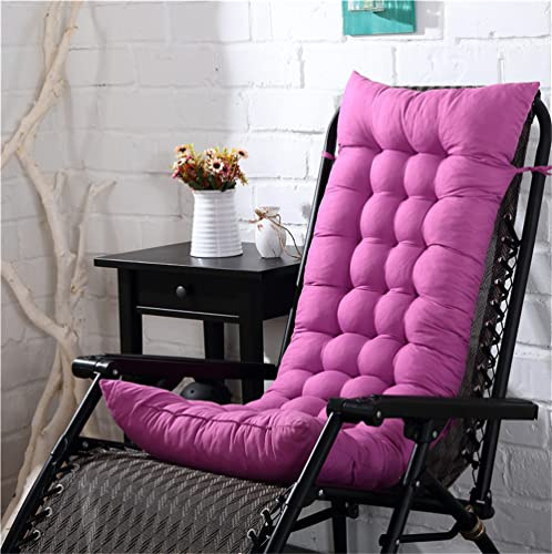 Morbuy Cojín para Tumbona de Jardín, Suave y Cómodo Cojín Reclinable Color Sólido Colchoneta Tumbona Exterior Ideal para Tumbonas, Sillas y Hamacas (155x48x8cm,Lavanda)