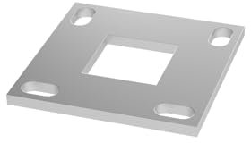 Sellon24® Pied de montage 100 x 100 mm - Ancrage au sol - Bride de sol - Pour 40 x 40 x 2,0 mm - Carré brut naturel A/1982-100 x 40 x 6-N