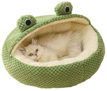 Katzennest, Katzenbett, Katzenbetten für den Innenbereich, Haustierbett Katzenkissen Katzenkorb Donut Kuschelbett Froschform mit Rutschfester Unterseite Schöne Tierbett (S-40X40CM)