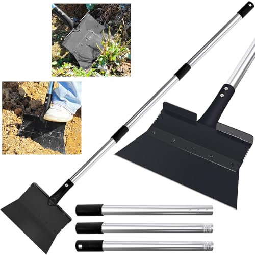 Multifunctional Cleaning Shovel with 138 cm Adjustable Stainless Steel Handle, Tool Moss Remover & Weed Scraper, Garden Shovel for Farm
