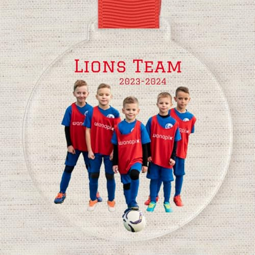 Wanapix | Medallas Personalizadas | Medallas Niños y Adulto | Metacrilato Impreso a Color | Medallas Premios | con Cinta Roja | 7ø cm | 100% Personalizada