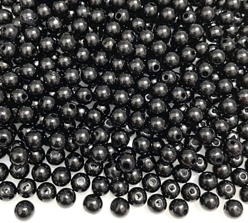 60 stycken pärlor för pyssel, nappkedja, 12 mm, pysselpärlor, reflekterande pärlor, 3D-illusion, underbara pärlor, broderi, akrylpärlor för smyckestillverkning, pysselpärlor för att trä upp (svart)
