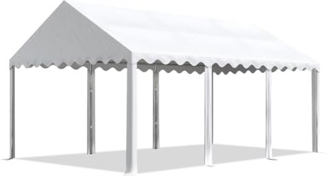 TOOLPORT Partyzelt Festzelt 3x6 m ohne Seitenteile -Zelt PVC Plane 700 N in weiß Wasserdicht