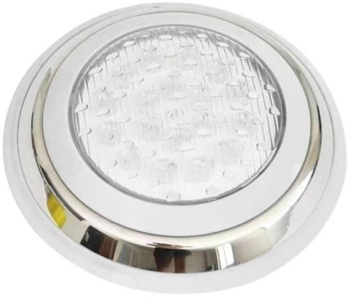 GUODDM Luz LED Subacuática Redonda - Iluminación For Piscinas con Galvanoplastia De Baja Presión - Lámparas Impermeables IP68 Plateadas De 24 V CA(Yellow,18w)