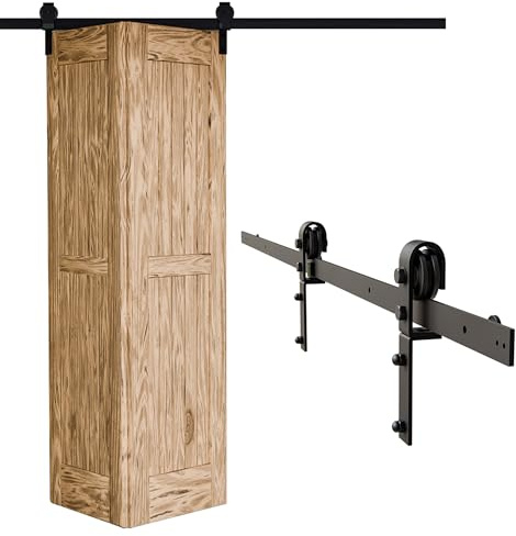 Amig - Kit porta scorrevole pieghevole - Guida 110 cm acciaio nero - Resistenza fino a 40 kg - Stabile e compatto - Scivolamento silenzioso e stabile - Mod. SD006