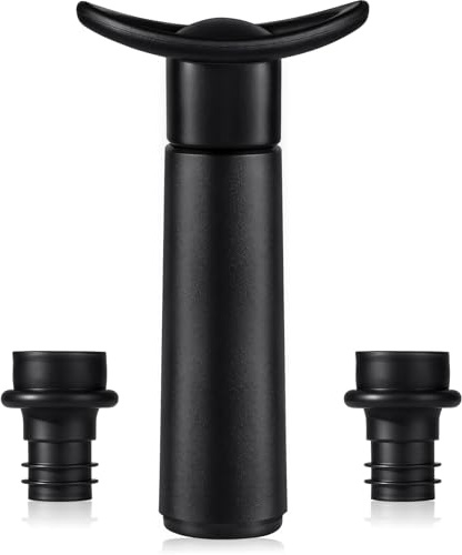 SOGCASE Bomba de vacío Wine Saver con tapones, tapón y conservador de vino, sellador de botellas reutilizable, cierre hermético, mantiene el vino fresco durante más tiempo (1 bomba + 2 tapones)
