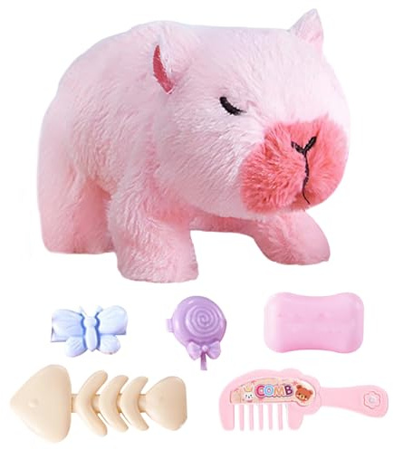 Mascota Interactiva: Peluche De Carpincho Que Camina Con Luz Y Sonido, Lindo Juguete Electrónico Para Niños, Adolescentes, Adultos, Niños, Sala De Juegos, Jardín De Infantes, Viajes, Juegos En El Piso