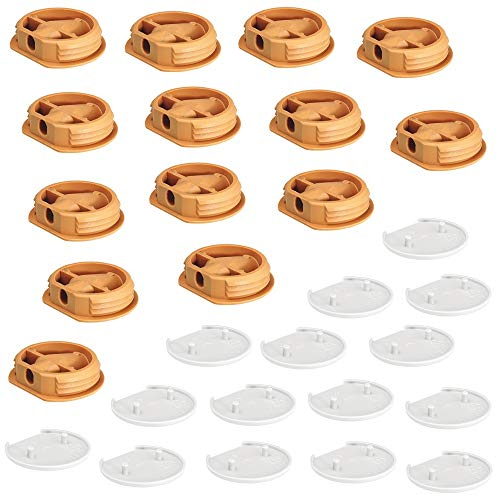 Gedotec Korpusverbinder Caravan Möbelverbinder zum Schrauben & Einpressen für leichte Möbel-Verbindungen | Ø 26 mm | Kunststoff weiß | 25 Set - Verbindungsbeschläge für Wohnmobil - Boote & Küche