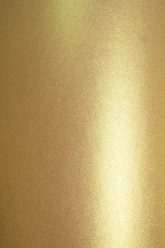 Netuno 20 x hantverkskartong pärlemor rustik guld DIN A4 21 x 29,7 cm 300 g aster metallic rustik guld guldkartong A4 för bröllopskort inbjudningskort visitkort födelsedagskort