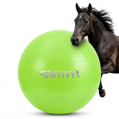 SWYIVY 40inch Green Horse Ball – Extra Large Toy for Adult Horses, Ideal for Pasture & Stall Boredom Relief