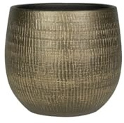 Pflanzgefäß Topf Ryan Shiny Gold 26cm Rund Gold Blumentopf für Innen