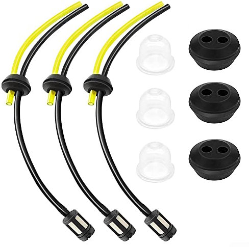 Lot de 3 tuyaux de carburant pour coupe-bordure, joint de tuyau de carburant pour débroussailleuse, filtre à essence, kit de filtre à carburant, convient pour le jardin