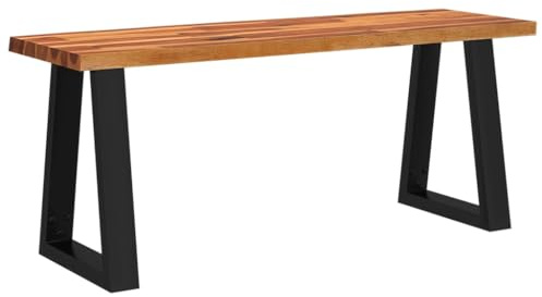 vidaXL Banco con Borde Vivo Madera Maciza de Acacia 110 cm, banca, Banco de Comedor, Muebles de salón, Banco de recibidor, Banco de Entrada