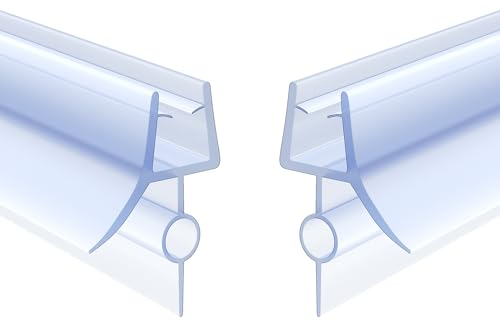 SVNR Guarnizioni per cabine doccia, guarnizione di ricambio per porte in vetro da 4 – 6 mm, impermeabile con labbro di tenuta, ideale per pareti doccia, vasche da bagno e cabine doccia – 2 x 100 cm