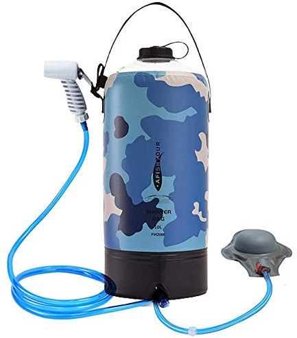 TMMLIJIPL Camping Shower Portable Outdoor Camp Shower Solar Shower Pressure Foot Pump and Nozzle Portable Shower for Camping Beach Hiking Trip for Traveling Garden Hiking Beach
