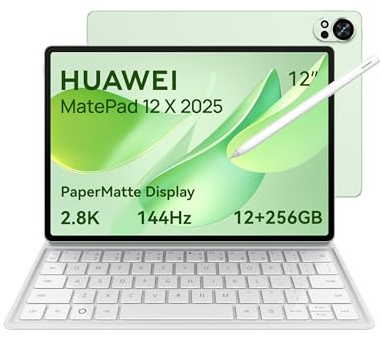 HUAWEI MatePad 12 x 2025 Tablet, 2,8K und 144 Hz,1000 Nits, Ultraklares PaperMatte Display, 12 + 256 GB, 10.100 mAh-Akku, 66 W Supercharge, Notes, mit Tastatur M-Pencil-Pro, Grün
