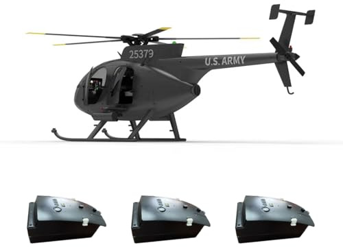 BAUBAUPLAY F119S MD500 RC Helicopter, 1/16 250 Class Remote Controlled Helicopter, 2.4G 9CH RC Small Bird Military Helicopter Toy Gift for Adults - RTF