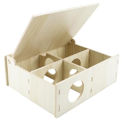 Gad2go Wooden Hamster House 22 x 18 x 8 cm Small Animals Hideout for Hamster Gerbils Pet